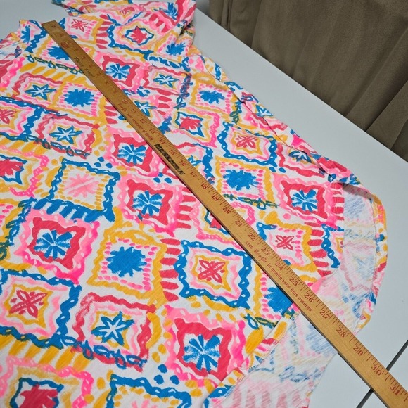 Fresh Produce Shirt Womens 3X Tunic Long Sleeve Colorful Cotton Geometric Artsy - Picture 11 of 12